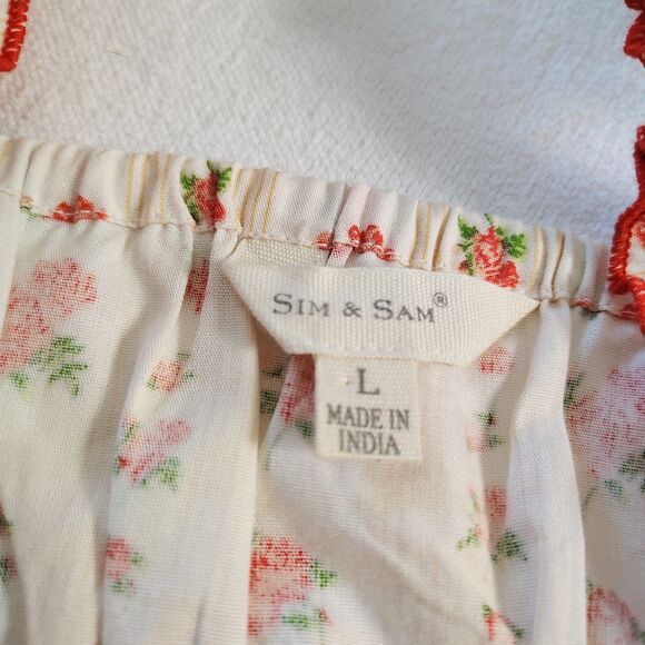 Coquette Floral Ruffle Peplum Top Bow Milkmaid Cottagecore Romantic Feminine L - Picture 8 of 10